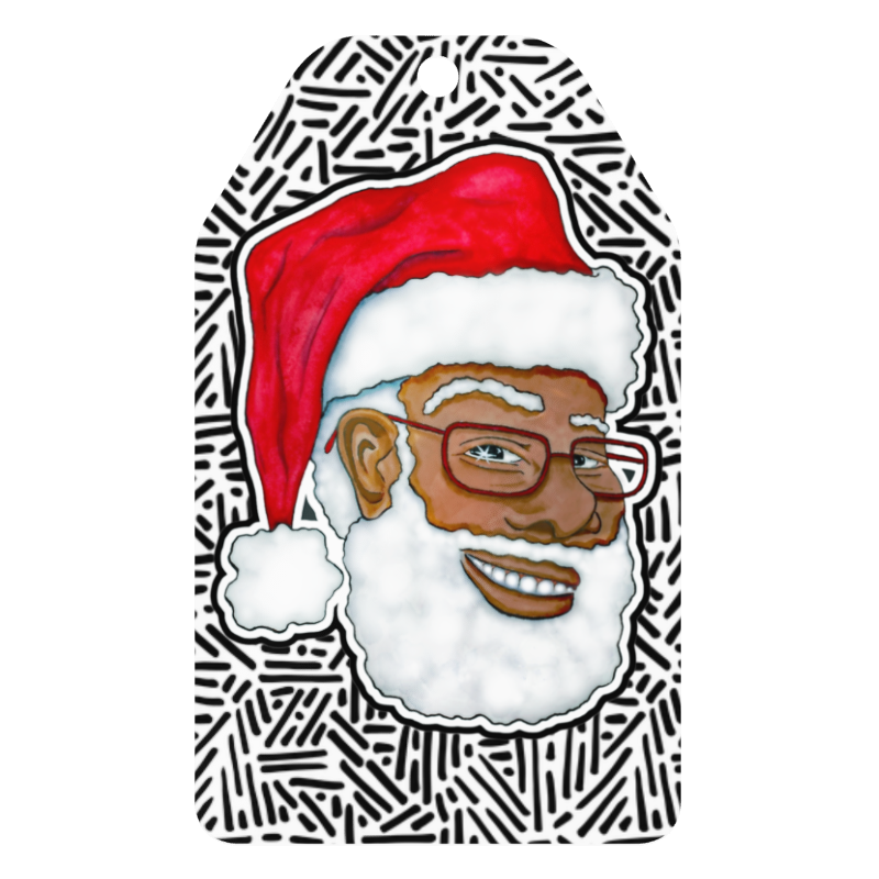 Black Santa Metal Ornament