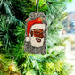Black Santa Metal Ornament